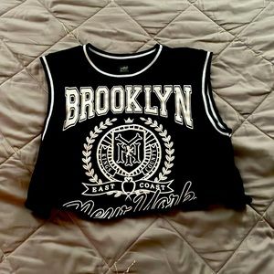 A black and white crop top